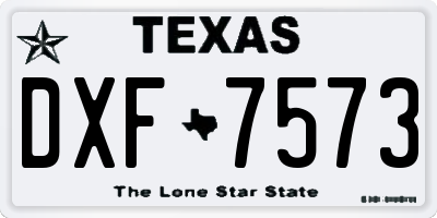 TX license plate DXF7573