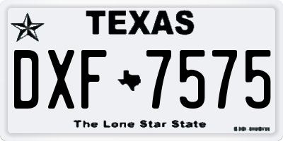 TX license plate DXF7575