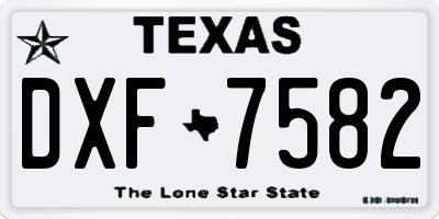 TX license plate DXF7582