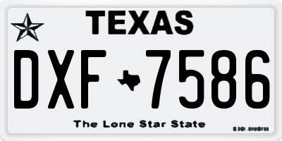 TX license plate DXF7586