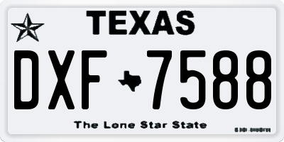 TX license plate DXF7588