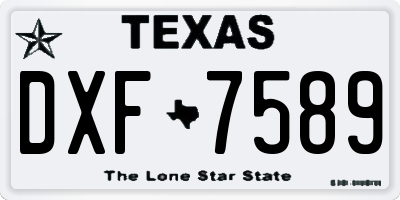 TX license plate DXF7589