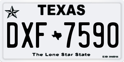TX license plate DXF7590