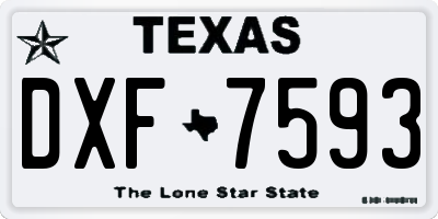 TX license plate DXF7593