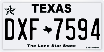TX license plate DXF7594