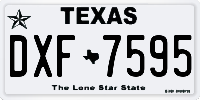 TX license plate DXF7595