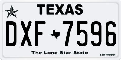 TX license plate DXF7596