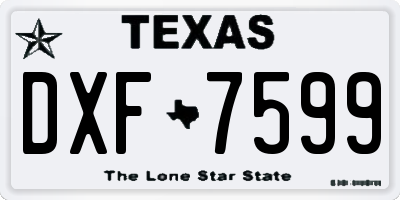 TX license plate DXF7599