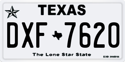 TX license plate DXF7620