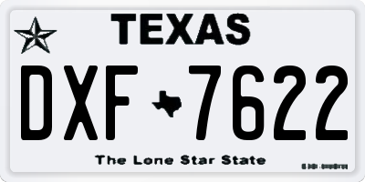 TX license plate DXF7622