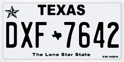 TX license plate DXF7642
