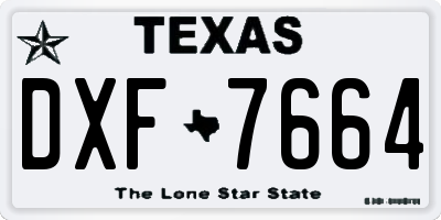 TX license plate DXF7664