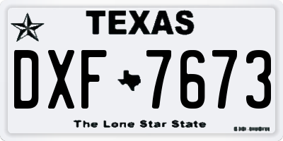 TX license plate DXF7673