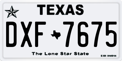 TX license plate DXF7675