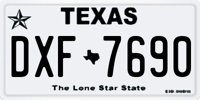 TX license plate DXF7690