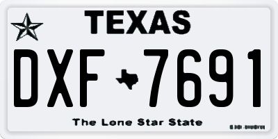 TX license plate DXF7691