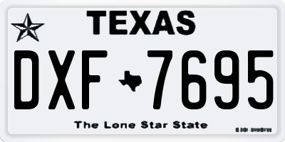 TX license plate DXF7695