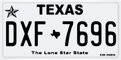 TX license plate DXF7696