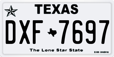 TX license plate DXF7697