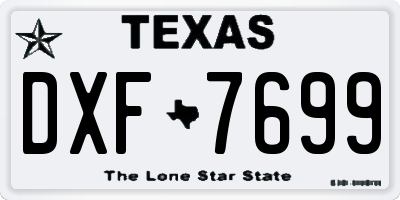TX license plate DXF7699
