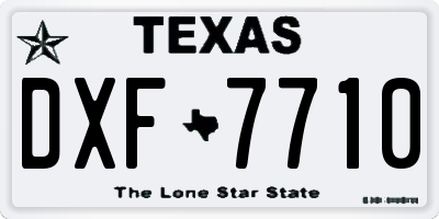 TX license plate DXF7710