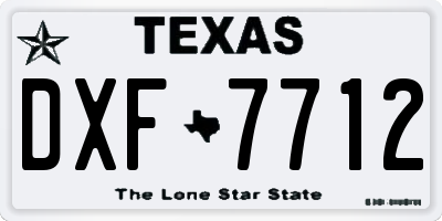 TX license plate DXF7712
