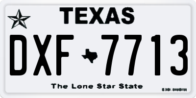 TX license plate DXF7713