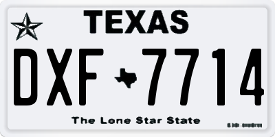TX license plate DXF7714