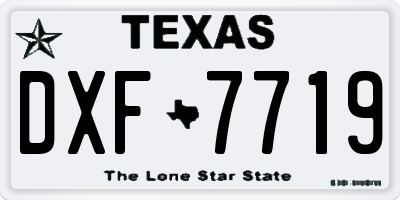 TX license plate DXF7719