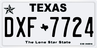 TX license plate DXF7724