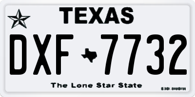 TX license plate DXF7732