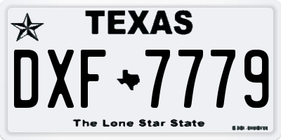 TX license plate DXF7779