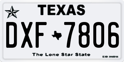 TX license plate DXF7806