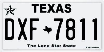 TX license plate DXF7811