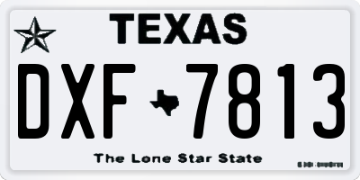 TX license plate DXF7813