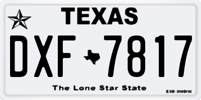 TX license plate DXF7817
