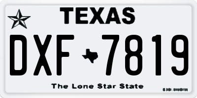 TX license plate DXF7819