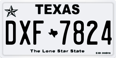 TX license plate DXF7824