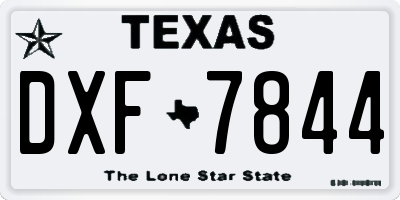 TX license plate DXF7844