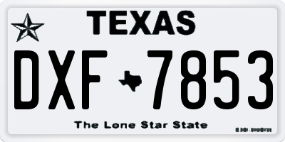 TX license plate DXF7853
