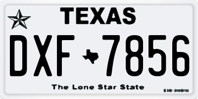 TX license plate DXF7856