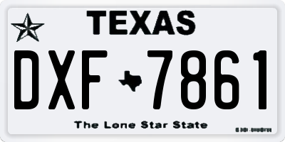 TX license plate DXF7861