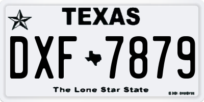 TX license plate DXF7879
