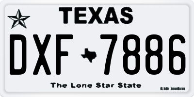TX license plate DXF7886