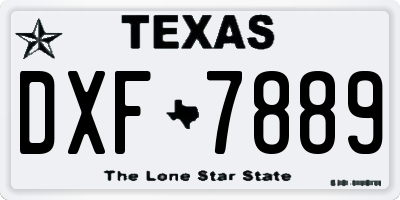 TX license plate DXF7889