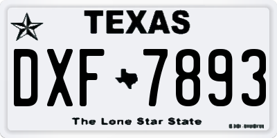 TX license plate DXF7893