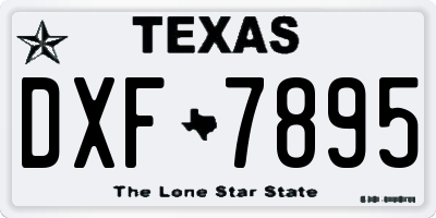 TX license plate DXF7895