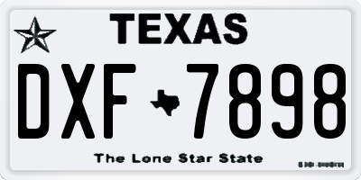 TX license plate DXF7898