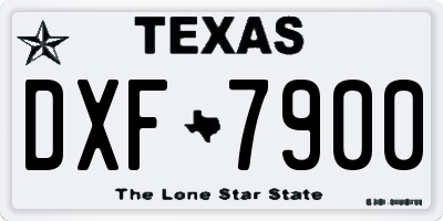 TX license plate DXF7900