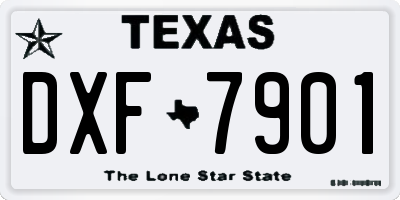 TX license plate DXF7901